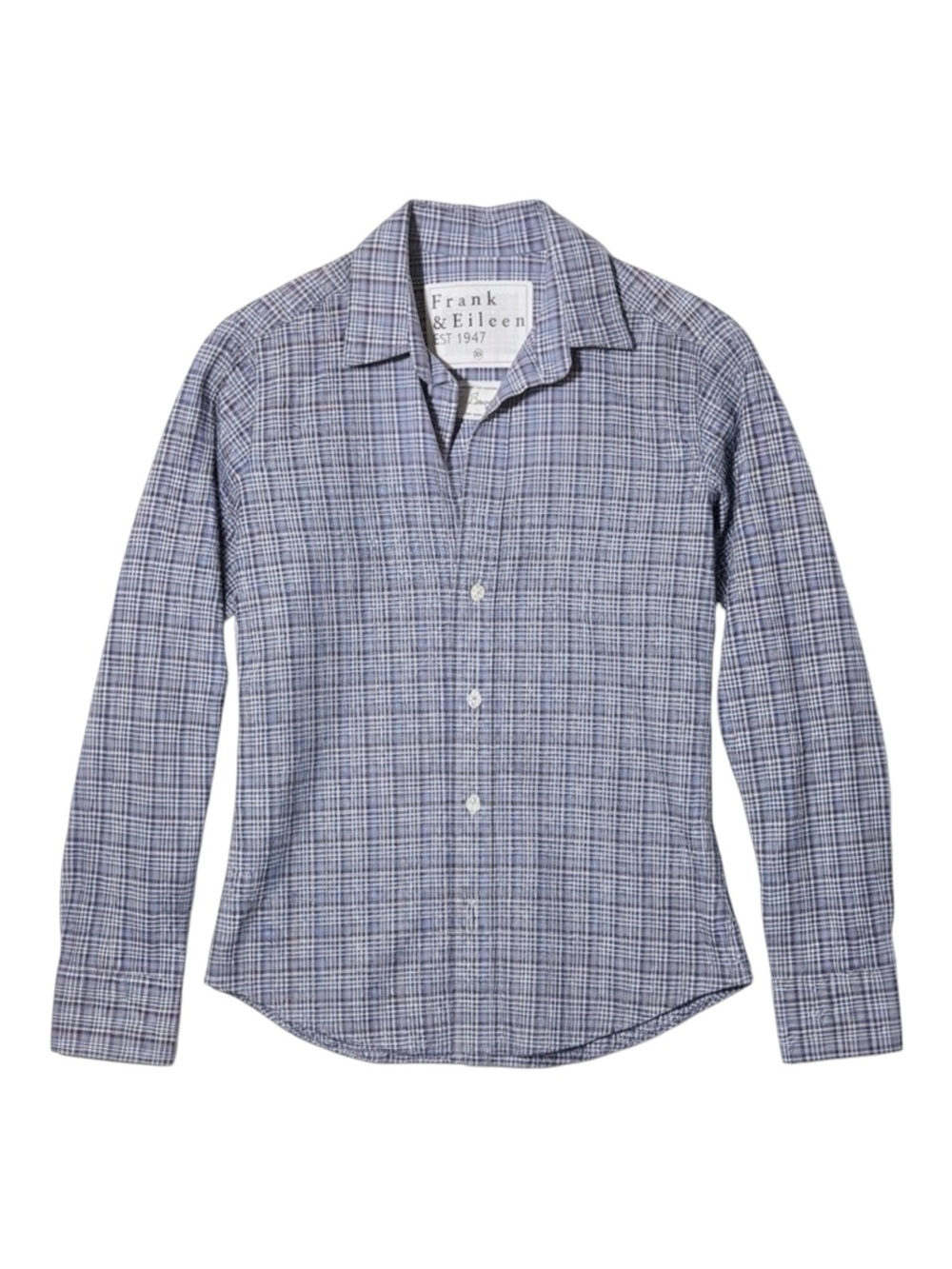 Frank & Eileen Barry Long Sleeve Plaid Button Down Shirt Blue Purple XS
